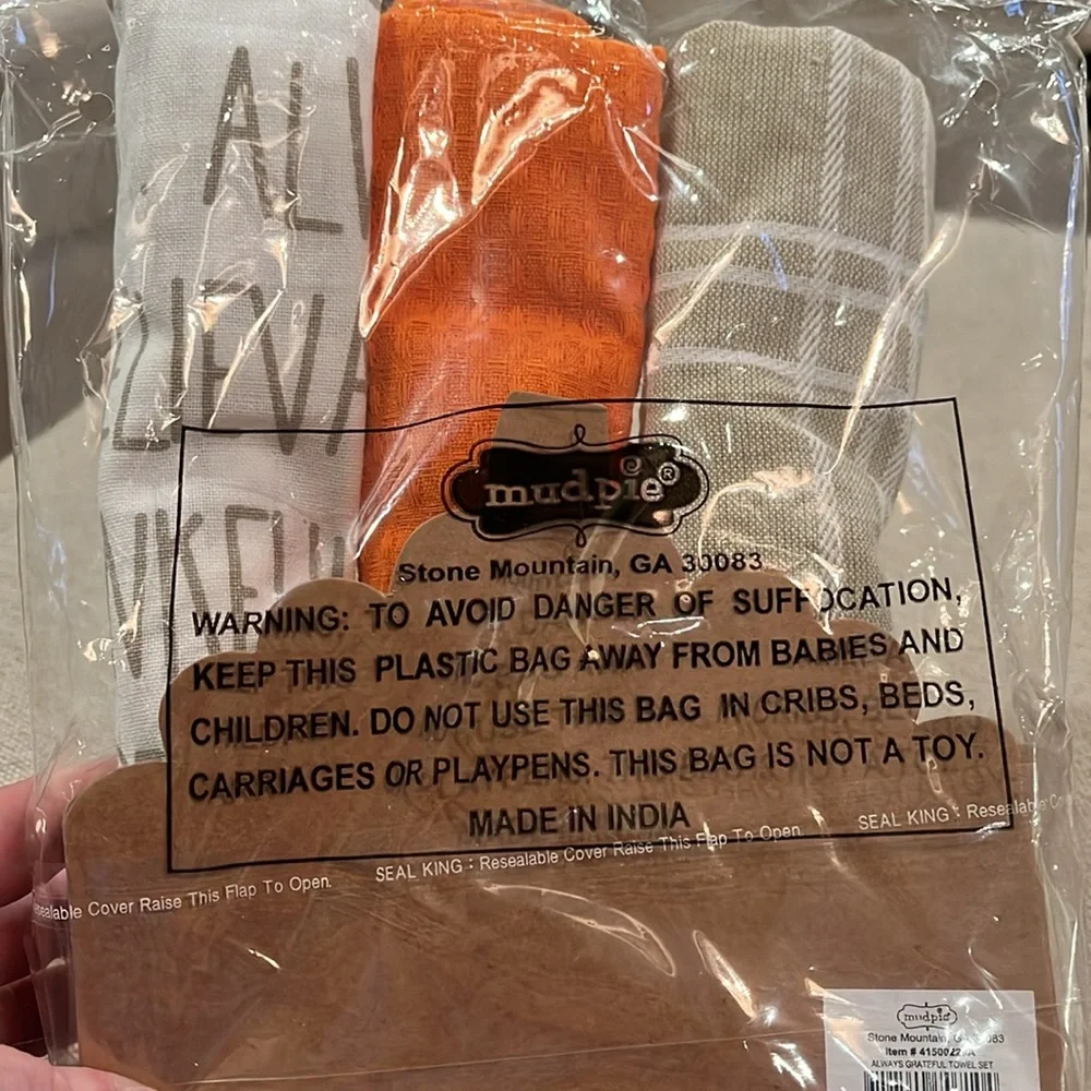 Mud Pie Always Thankful Towel Set/NWT